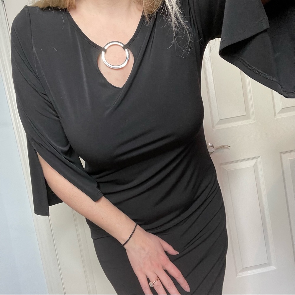 Robert Kitchen Slit Sleeve Midi Dress L